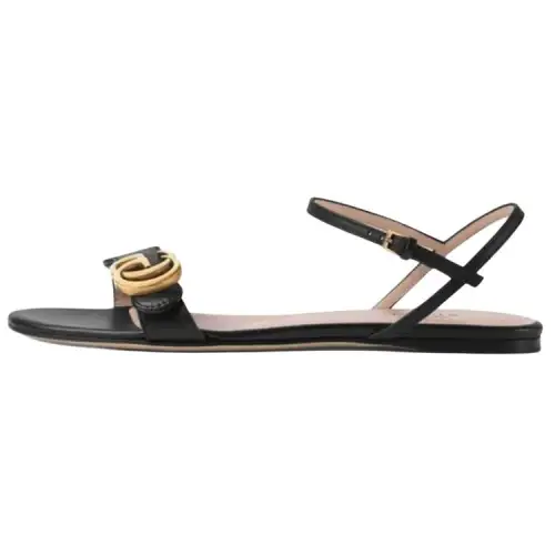 GUCCI Double G Leather Sandals