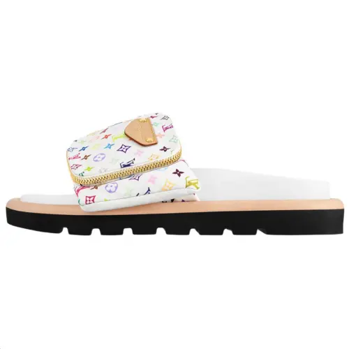 LOUIS VUITTON x Takashi Murakami Slide Slippers Women's White
