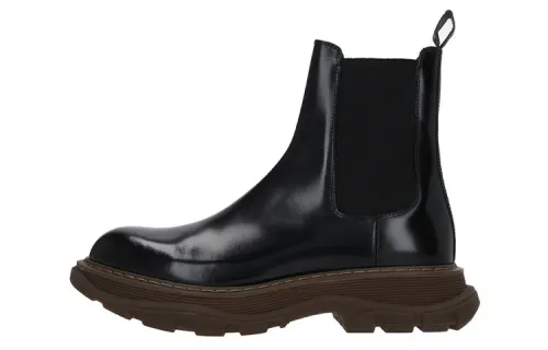 Alexander McQueen Tread Slick Comfortable Short Chelsea Boots Men's Black