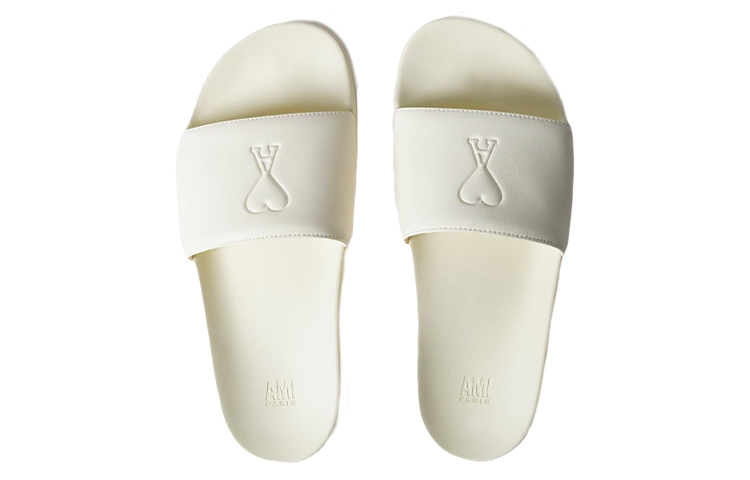 AMIPARIS Flat Slide Slippers Men's White