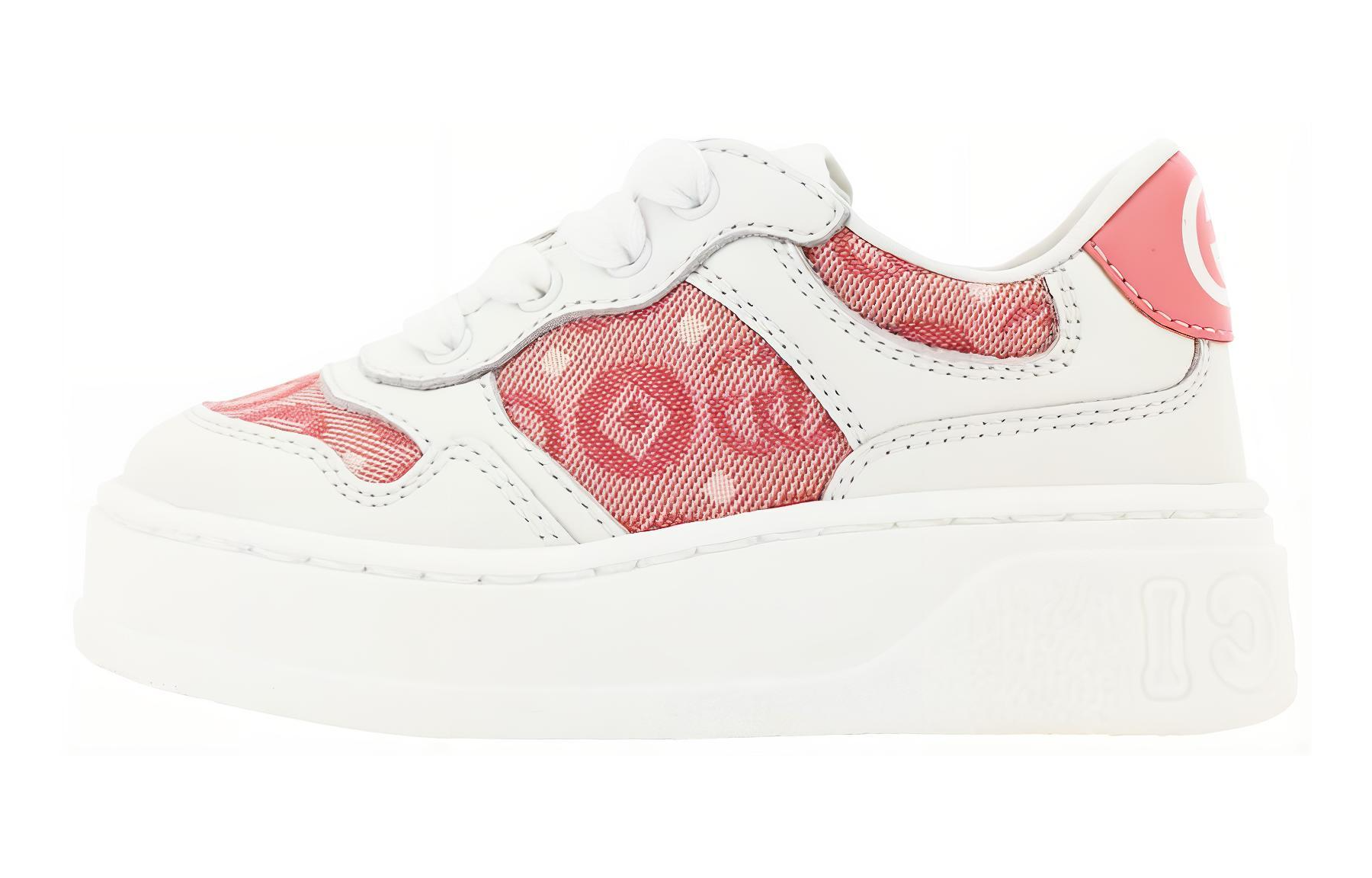 Детские кроссовки Gucci G (розово-белые)