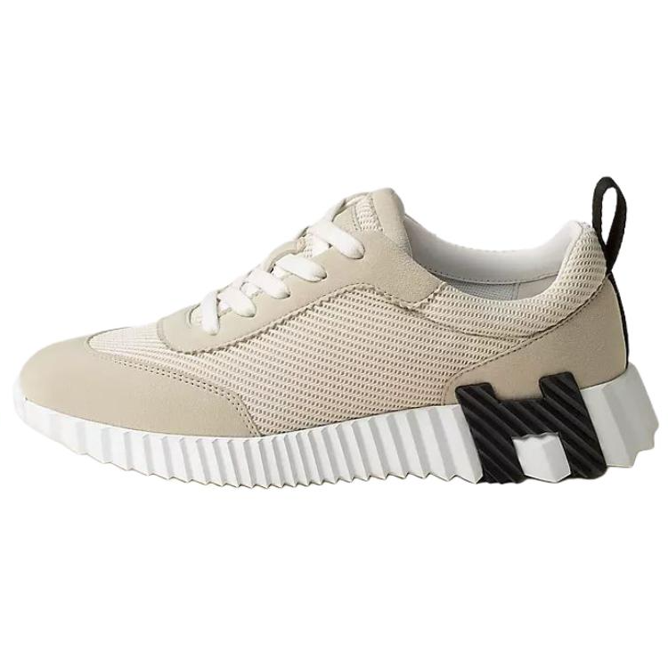HERMES Bouncing Low top Casual Shoes 4CM Women's Clay Beige