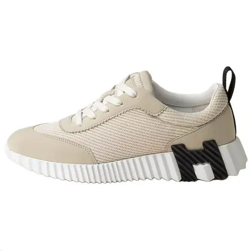 HERMES Bouncing Low top Casual Shoes 4CM Women's Clay Beige
