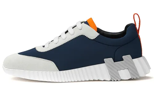 HERMES Bouncing Low top Casual Shoes Women's Blue Gray