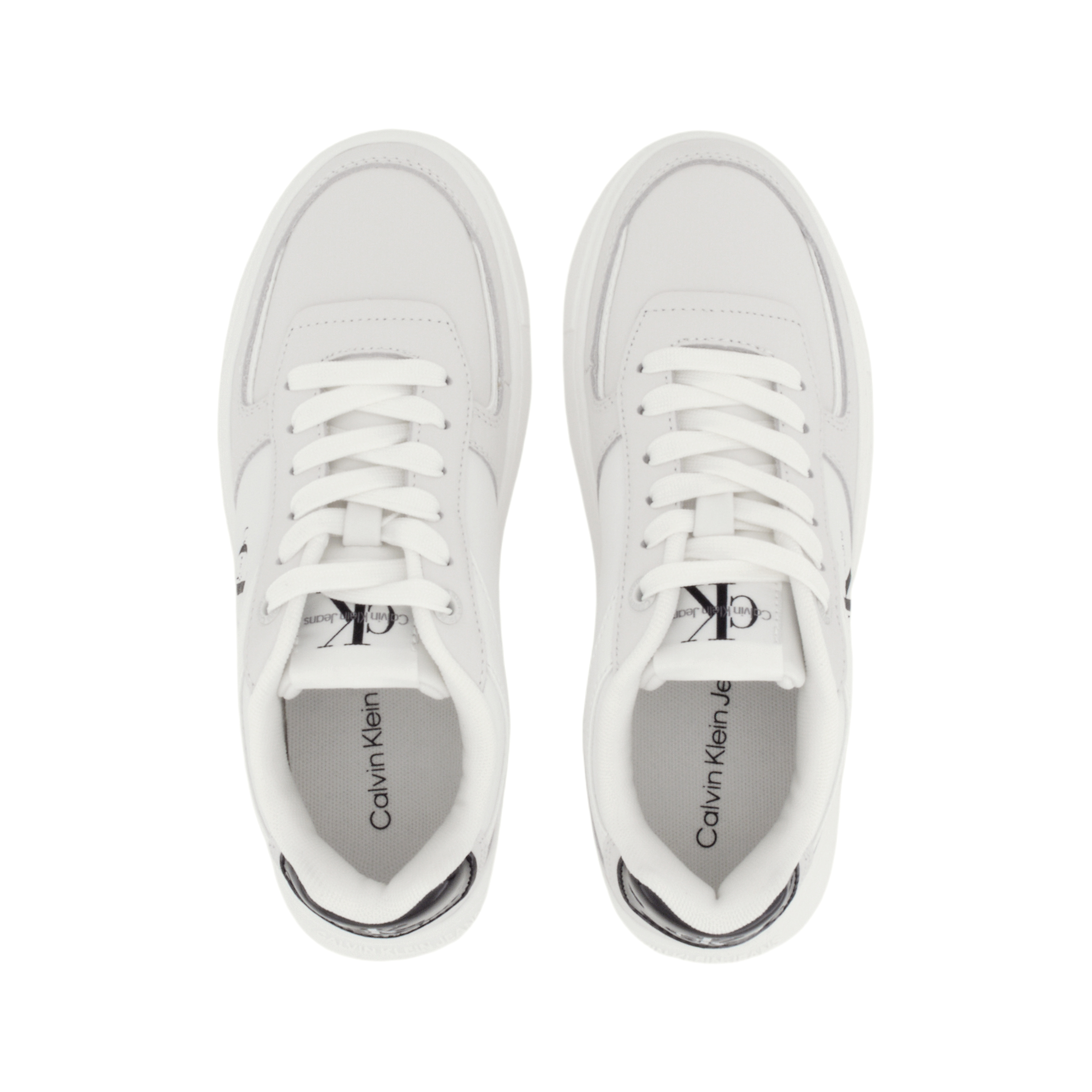 CKJ CALVIN KLEIN JEANS Skateboard Shoes Women's Moon White & Space Black