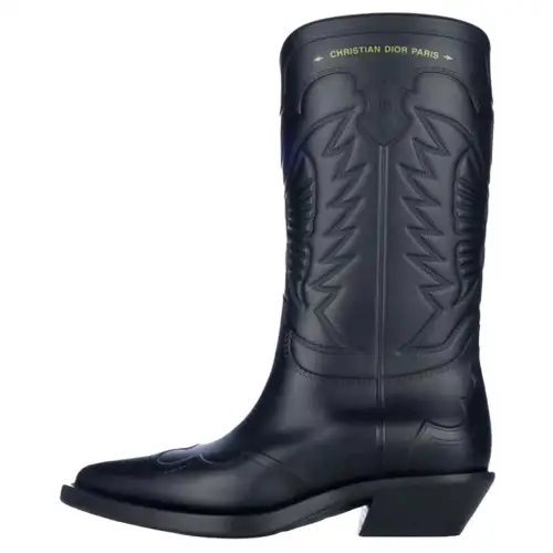 DIOR Leather Ankle Boots 4.5cm Women's Black