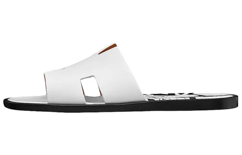 HERMES Izmir Casual Slide Slippers Men's White