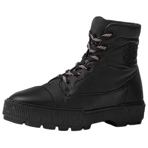 HERMES Fresh Cow Leather Fashion Ankle Boots Men's Black