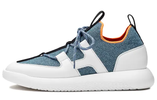 HERMES Duel Mesh Low top Casual Shoes Women's White Blue