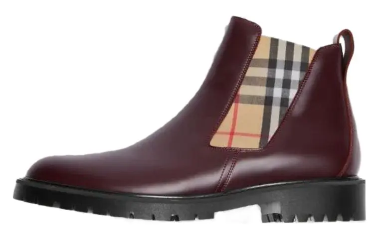 Burberry VINTAGE Short Chelsea Boots Men's Red