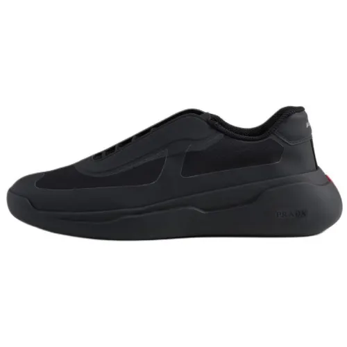 PRADA America's Cup Re Nylon Leather Low top Casual Shoes 4cm Men's Black