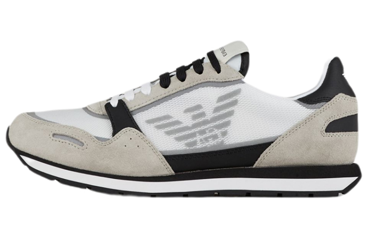 EMPORIO ARMANI Textile, Leather Low top Casual Shoes Men's Ecru