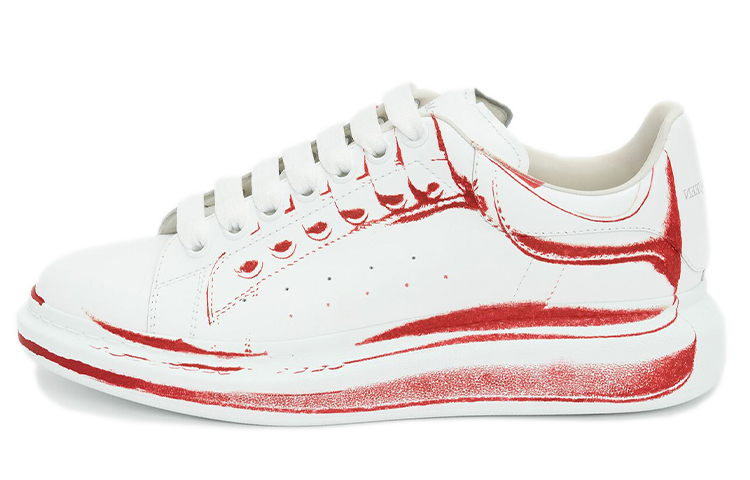 Мужские кеды Alexander McQueen Oversized Sneaker (красно-белые)