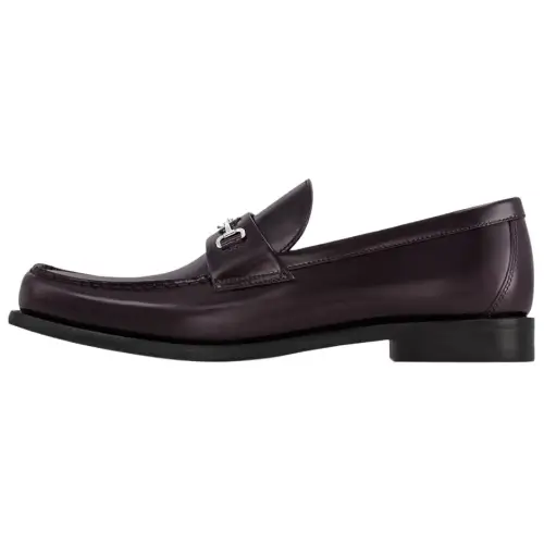 LOUIS VUITTON Major Cow Leather Loafers Men's Burgundy