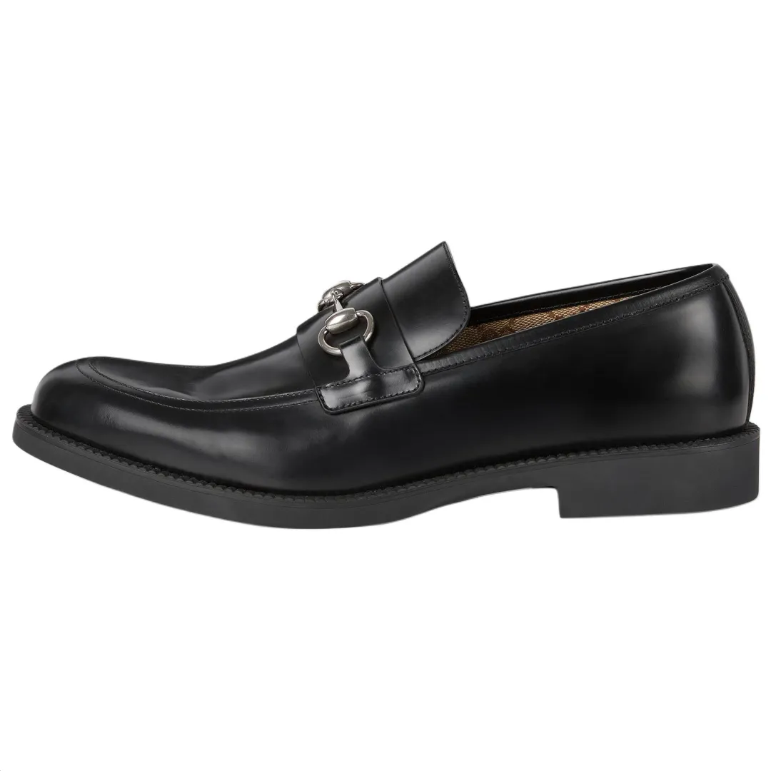 GUCCI Horsebit Leather Loafers Men's Black