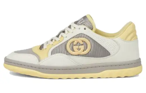 GUCCI MAC80 Leather Low top Skateboard Shoes Beige