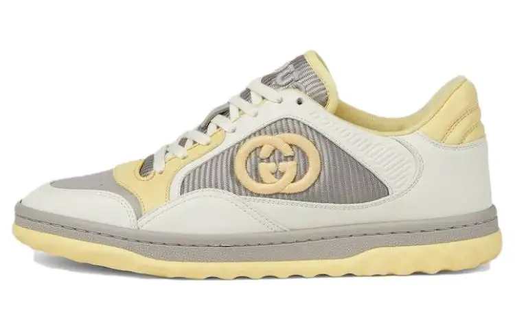 GUCCI MAC80 Leather Low top Skateboard Shoes Beige