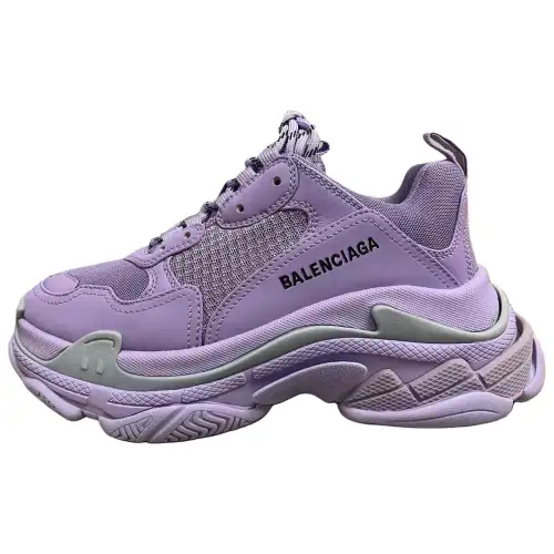 Balenciaga Triple S Leather Low top Chunky Sneakers Women's Purple