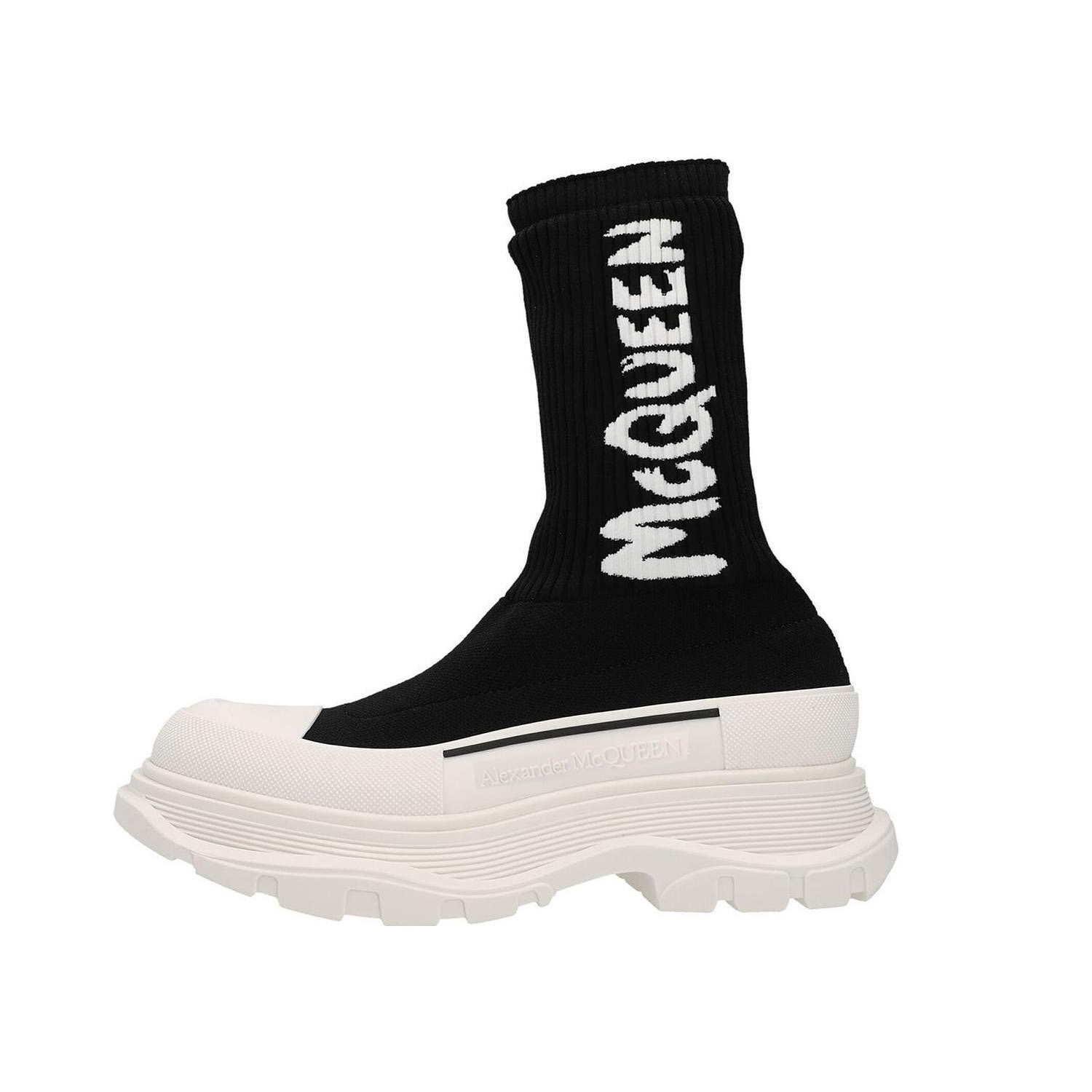 Женские ботинки Alexander Alexander McQueen Tread Slick (черно-белый)