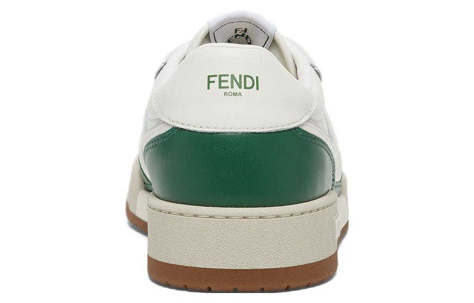 Мужские кеды Fendi Match (бело-зеленые) — фото 5