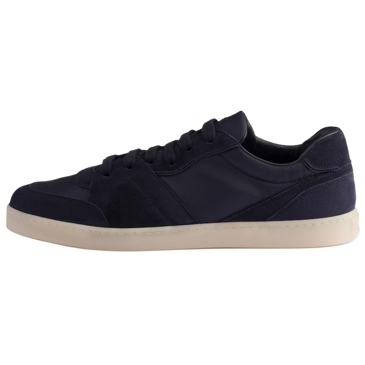 PRADA Re Nylon Leather, Suede Low top Skateboard Shoes 2.5cm Men's Marine Blue