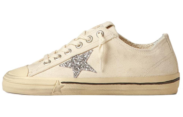 Женские кеды Golden Goose V-Star (бежевые)