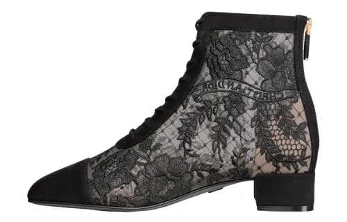 DIOR Naughtily D Mesh Ankle Boots 3cm Women's Black