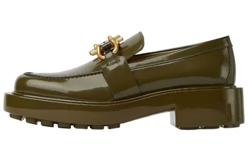 Bottega Veneta Monsieur Leather Platform Shoes Women's Green