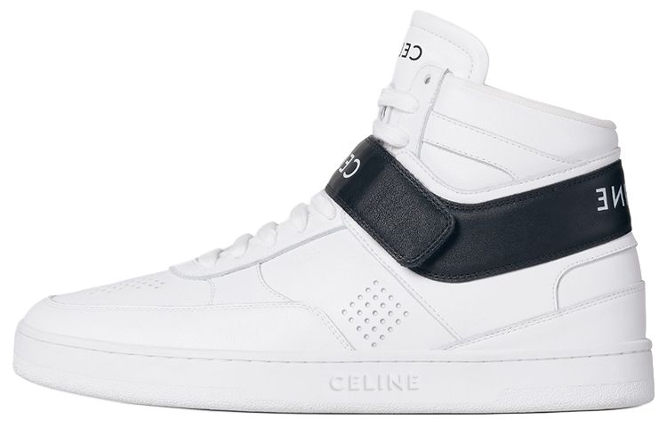 CELINE Cow Leather Comfortable Stylish Skateboarding Shoes Women's White