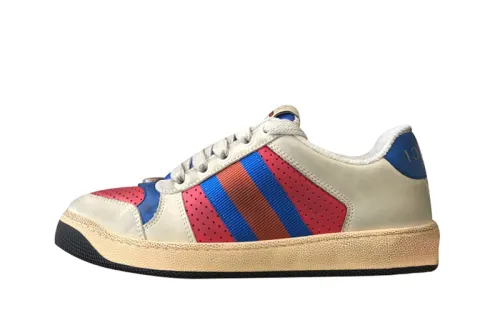 GUCCI Screener Low top Stylish Skateboarding Shoes Women's Red Blue