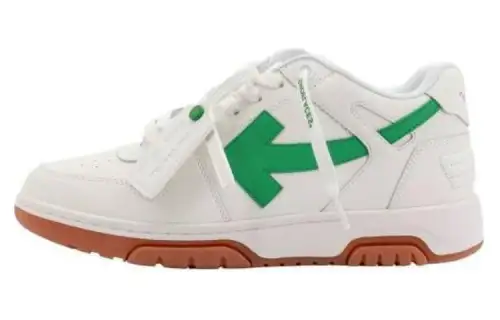 OFF WHITE Out Of Office Ooo Low Tops White Bright Green Brick Red