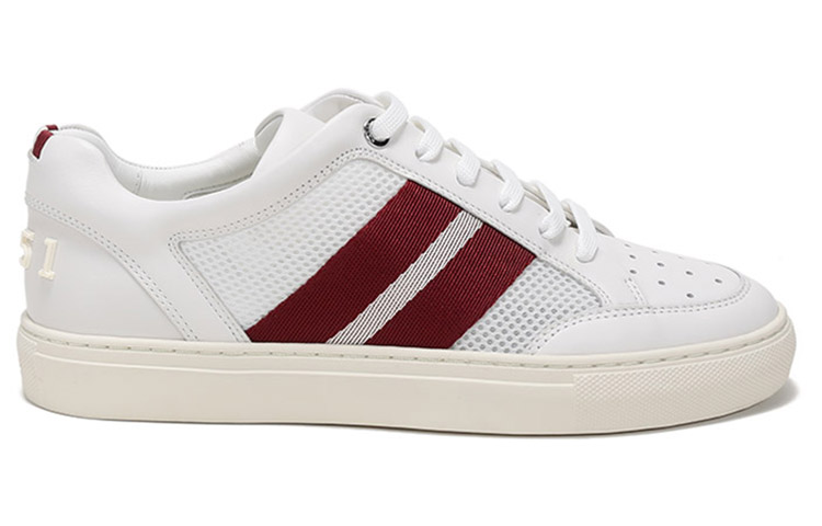 BALLY Textile, Leather Stripes Low top Casual Sports Skateboard Shoes Men's