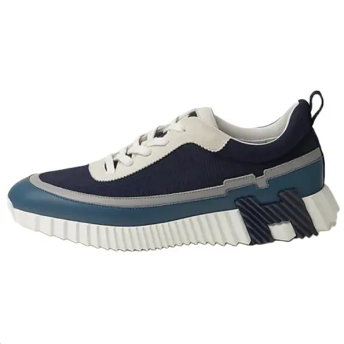 HERMES Bouncing Low top Casual Shoes Men's Blue