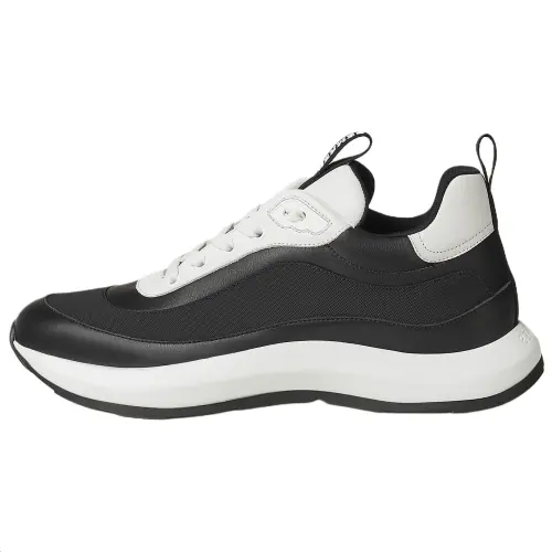 HERMES Kuma Canvas Low top Casual Shoes 4.3cm Men's Black White
