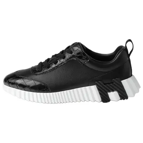 HERMES Bouncing Mid top Casual Shoes Women's Black