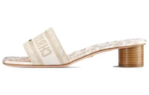 DIOR Dway Slide Slippers Women's White Gold