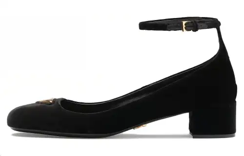 PRADA 35mm Triangle-logo Velvet Pumps