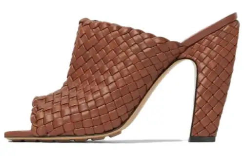 Bottega Veneta Canalazzo Rubber Sole Quiet Slide Slippers Women's Brown