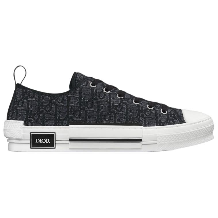 Мужские кеды Dior B23 League Oblique (серебристо-черные) — фото 2