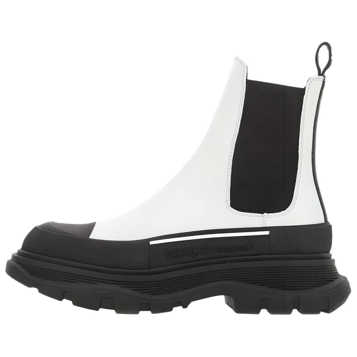 Женские ботинки Alexander McQueen Tread Slick (бело-черные)