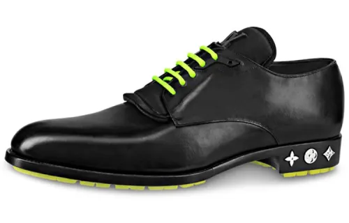 LOUIS VUITTON Formal Top Grain Cow Leather Casual Shoes Men's Black