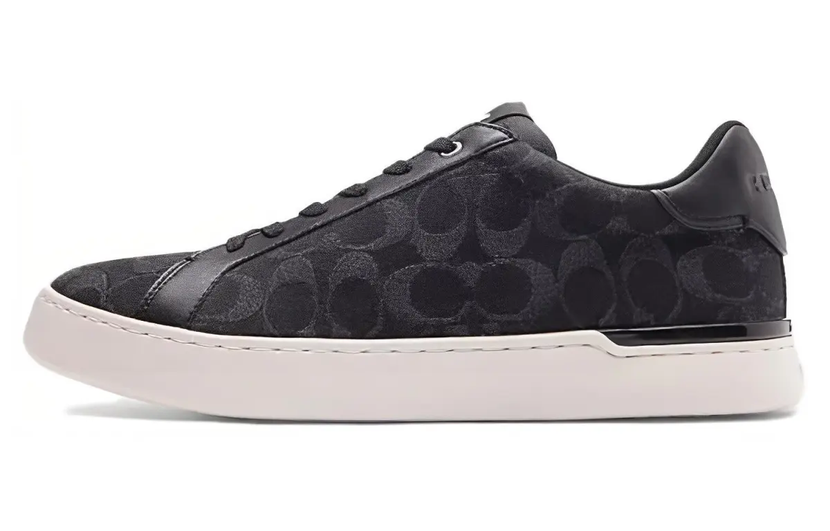 COACH Clip Canvas Low top Skateboard Shoes Men's Black