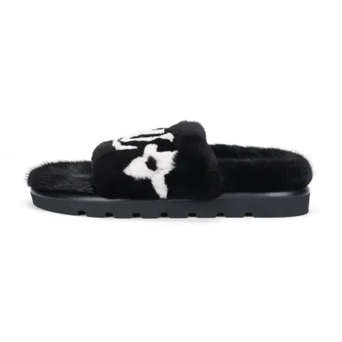 LOUIS VUITTON Pool Pillow Comfort Slide Slippers Women's Black White