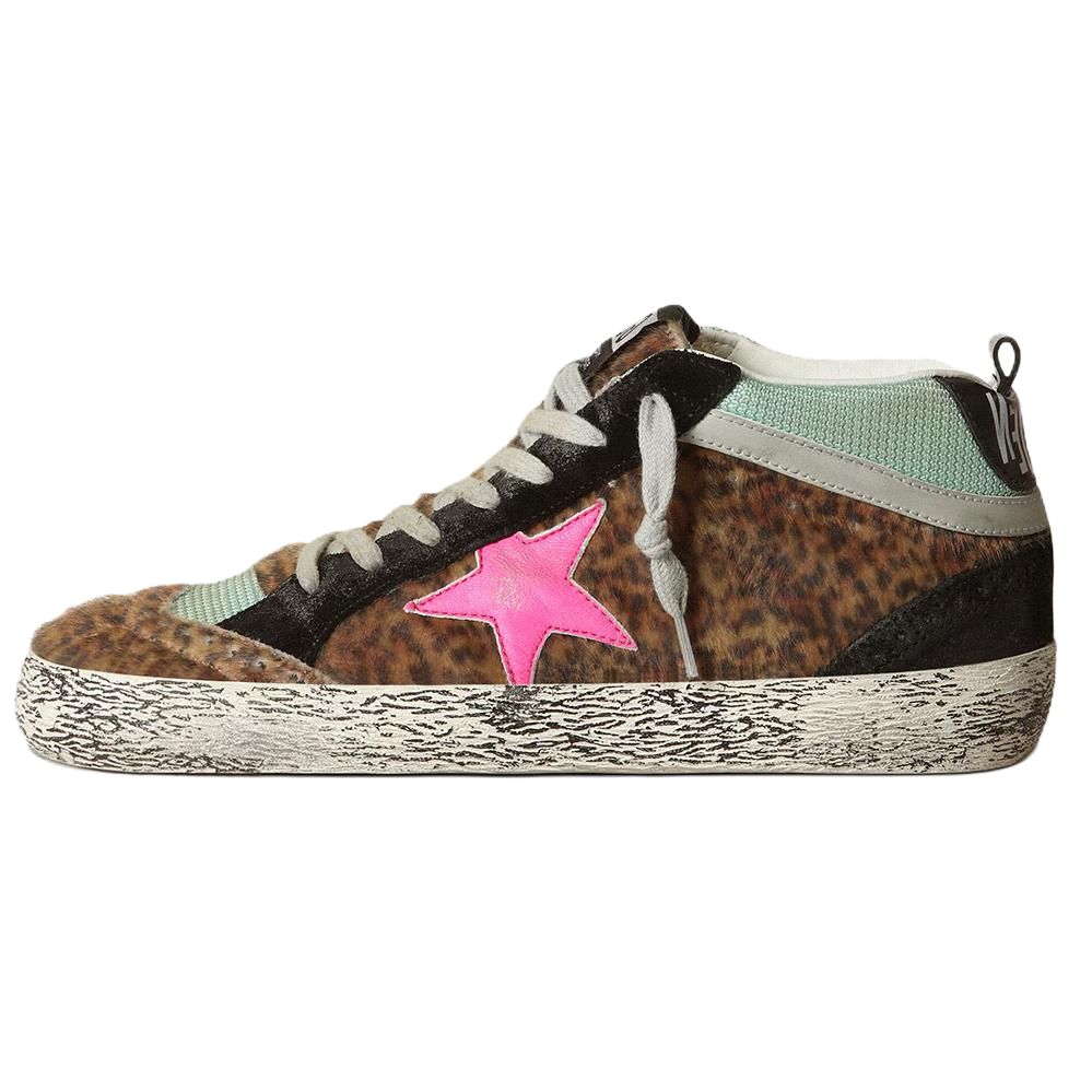Женские кроссовки Golden Goose Mid Star (леопардовый)