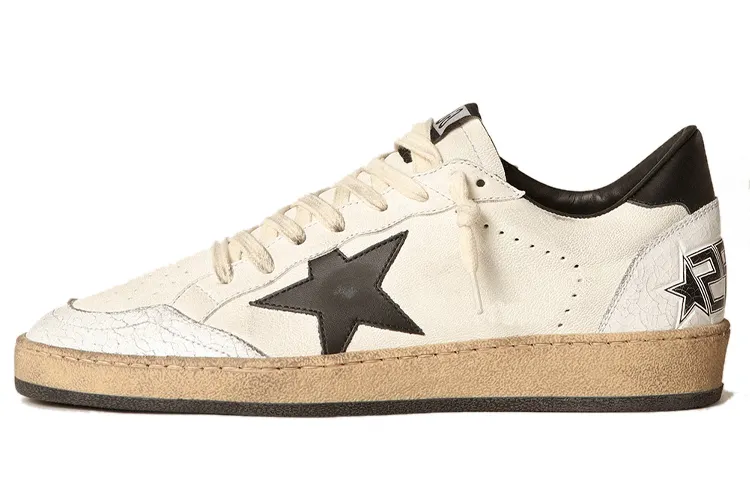 Golden Goose Ball-Star Low White Nappa Black Star