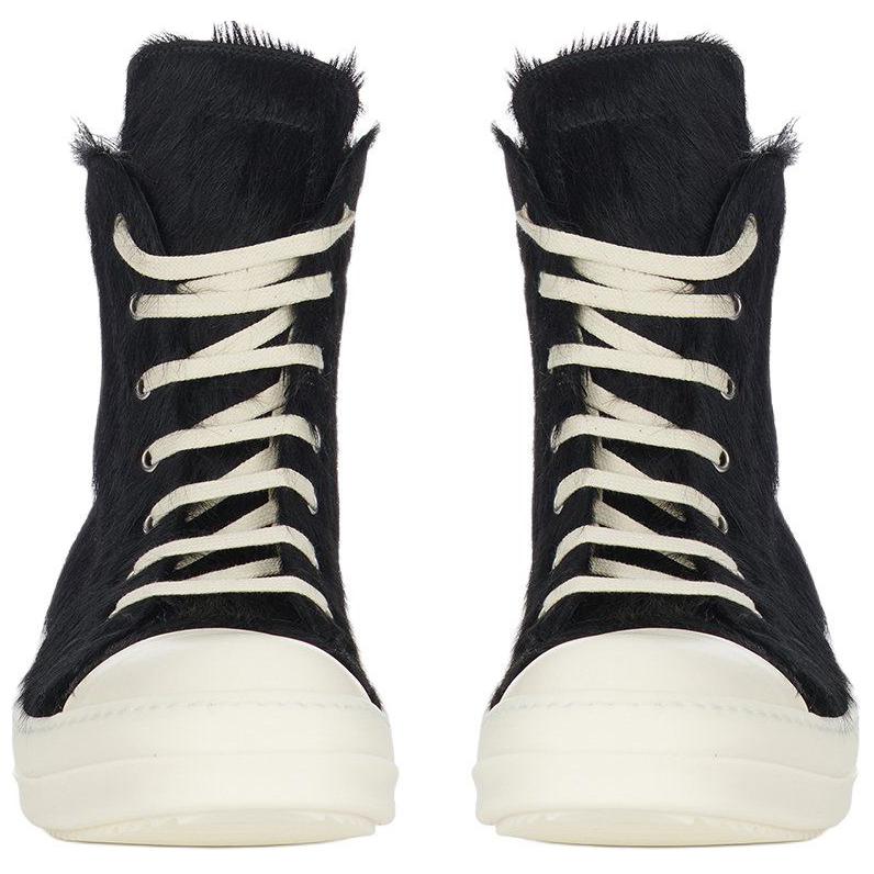 RICK OWENS/RO Cow Leather High top Skateboard Shoes Men's Black