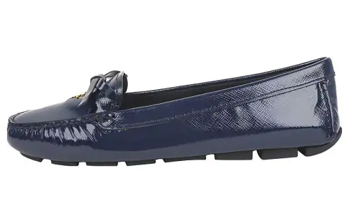 PRADA Cow Leather Casual Shoes Women's Blue