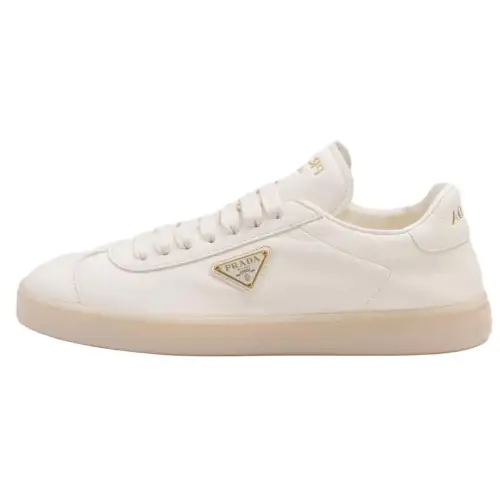 PRADA Triangle-logo Leather Sneakers