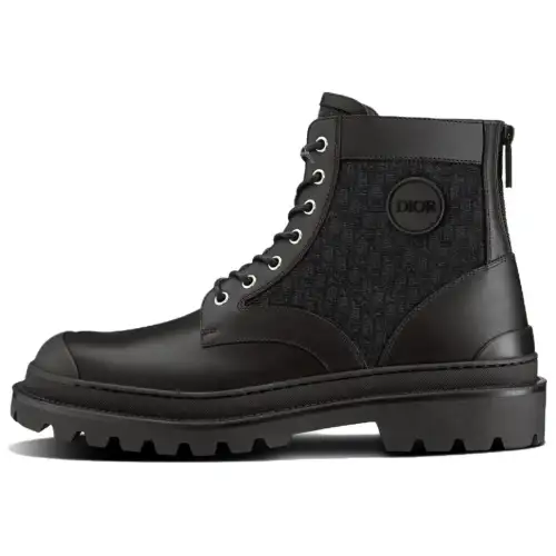 DIOR Explorer Cow Leather Ankle Boots Men's Black