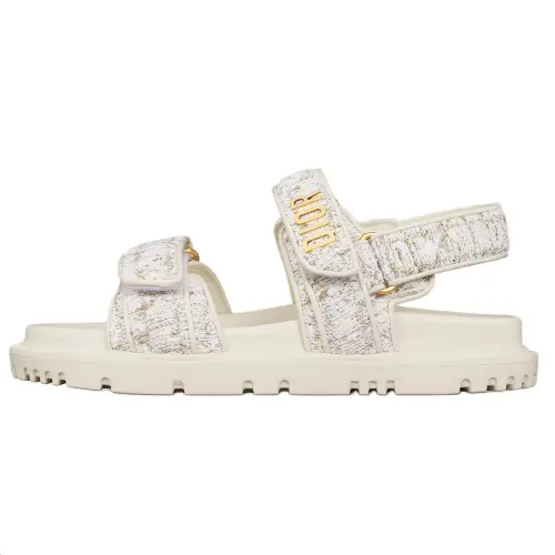 DIOR DiorAct Sheepskin One Strap Sandals Women's White